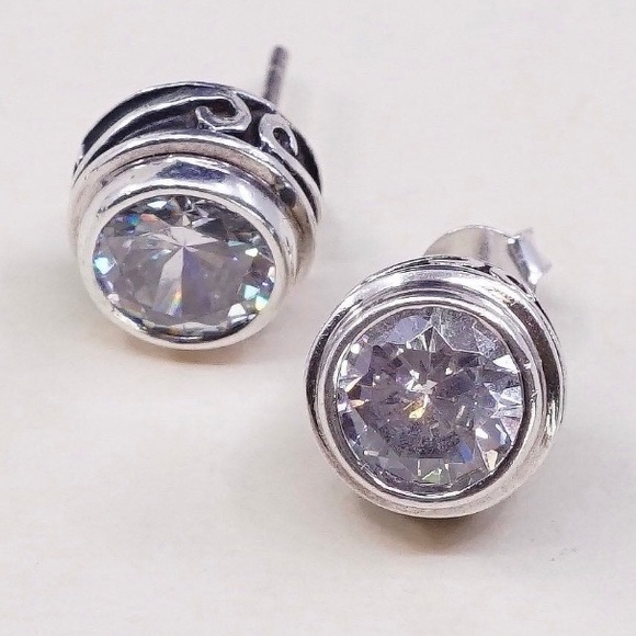 Silpada Sterling Silver CZ Harlequin Post Earrings - Picture 11 of 16